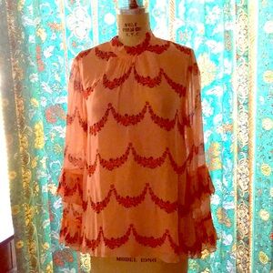 Anthropologie NWT Nikasha blouse feminine, artsy, demure.